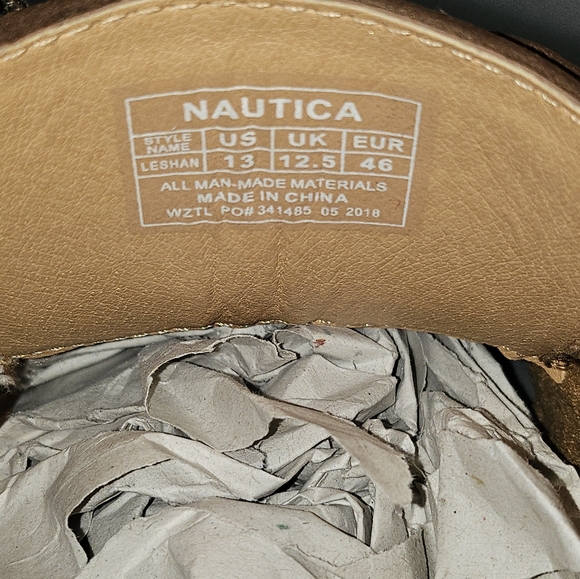 Nautica Men's Dark Brown Leshan Oxfords Size 13- New - Picture 2 of 7